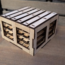 Rustic Mini Pallet Coaster Set with Crate Holder