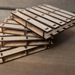 Rustic Mini Pallet Coaster Set with Crate Holder