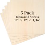 Balsa Wood Sheet, 5 Pack Plywood Sheets, Basswood Sheets 12X12X1/16 Inch, Unfinished Wood Boards Blanks for Laser Cutting, Engraving, Burning, Crafts Balsa Wood Sheet, 5 Pack Plywood Sheets, Basswood Sheets 12X12X1/16 Inch, Unfinished Wood Boards Blanks for Laser Cutting, Engraving, Burning, Crafts