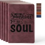 PYD Life 6 Pack Leather Notebooks A5 Journal Lined Blanks 5.8″ x 8.3″ Dark Maroon for Xtool Laser Engraving DIY Crafting,Notebooks for Work School Women Men 200 Pages