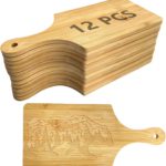 12 PCS 11″ x 5″ Cutting Board Bulk,Mini Charcuterie Boards,Wood Chopping Board Laser Engraving Serving Board with Handle,DIY Christmas Wedding Housewarming Gift Cooking Decor