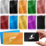weparmeety 100 Pcs Metal Engraving Blanks Colorful Aluminum Sheet Laser Engraving Business Card Multipurpose DIY Gift Cards 86 x 54 x 0.21 mm（10 Colors)