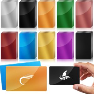 weparmeety 100 Pcs Metal Engraving Blanks Colorful Aluminum Sheet Laser Engraving Business Card Multipurpose DIY Gift Cards 86 x 54 x 0.21 mm（10 Colors)