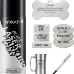 OMTech Laser Marking Spray, Metal Laser Marking Fluid for CO2 Laser Engravers, 13oz Aerosol High Contrast Black Spray for Laser Engraving Metal, Laser Ink Agent for Aluminum Stainless Steel Brass More