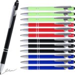 12 Pack Ballpoint Pen with Stylus Tip, 2 in 1 Engraving Ballpoint Pen, Laser Engraving Blanks for DIY Gift Pen Bulk Multicolor