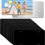 20 Pack Black Aluminum License Plate Blanks – 6×12 Inch Metal Tags for Laser Engraving, Vinyl, UV Printing, Bulk Custom Design Plates – 0.025 Thickness/0.65mm