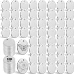 Classicseali 100PCS Blank Coins for Engraving,15mm Stainless Steel Round Coin Blanks,Thick Smooth Edge Coin Blanks for Laser Engraving, for Jewelry Making and Craft Making, Silver