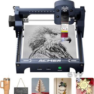 ACMER S1 Laser Engraver, 6000mW Laser Engraver Machine Higher Accuracy Wood Cutter and Engraving Machine with Working Area 130x130mm,0.04mm Laser Spot for Wood Acrylic Metal Glass