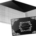 weparmeety 100 Pcs Metal Engraving Blanks Aluminum Sheet Laser Engraving Business Card Multipurpose DIY Gift Cards 86 x 54 x 0.21 mm (Black)