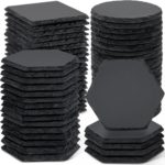 60 PCS Black Slate Stone Coasters Bulk, MAPRIAL 4 Inch 20 PCS Square, 20 PCS Round, 20PCS Hexagon Handmade Drink Coaster for Laser Engraving, Engravable Blanks Material for Engraver, Gifts, Halloween 60 PCS Black Slate Stone Coasters Bulk, MAPRIAL 4 Inch 20 PCS Square, 20 PCS Round, 20PCS Hexagon Handmade Drink Coaster for Laser Engraving, Engravable Blanks Material for Engraver, Gifts, Halloween