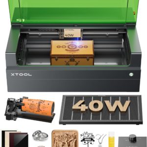 xTool S1 40W Laser Cutter and Laser Engraver for Tumblers, 23.93″ x 15.16″ Bed Size, 600mm/s Speed, Laser Engraving Machine, Laser Engraver for Wood and Metal, Acrylic, Big Project – Rotary Bundle