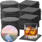 72pcs Slate Coasters Black 4 Inch Bulk Blank Rock Coasters Blank Laser Engraving, Hand Painted DIY, Scratch Resistant Bottom (36*Square+36*Round) 72pcs Slate Coasters Black 4 Inch Bulk Blank Rock Coasters Blank Laser Engraving, Hand Painted DIY, Scratch Resistant Bottom (36*Square+36*Round)