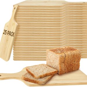 25 PCS Cutting Board Bulk Wood Chopping Board Laser Engraving Serving Board with Handle Charcuterie Boards for Customized Mother’s Day Housewarming Gift 11″ x 5″ Bamboo