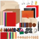 Adrattnay Laser Material Explore Kit, 170PCS Laser Engraving Supplies for Crafting,17 Kinds Blanks Includes Basswood, Birch, Acrylic, Leather, Metal for Engraver Machine