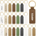 48 Pcs Leather Keychains Blank Bulk PU Leather Laser Engraving Keychains Gift for Men Women Christmas Birthday (Elegant Color) 48 Pcs Leather Keychains Blank Bulk PU Leather Laser Engraving Keychains Gift for Men Women Christmas Birthday (Elegant Color)