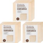 36 Pack Basswood Sheets 1/8 inch,12″x12″x1/8″ Plywood Sheets,3mm Basswood for Laser Cutting,Laser Engraving Blanks,Thin Natural Unfinished Wood for Crafts,Wood Burning,Scroll Saw Cutting