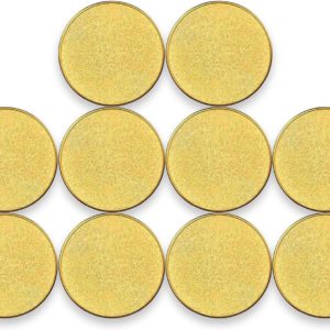 Blank Coins for Laser Engraving Blank Challenge Coins Bulk, Zinc Alloy Engraving Coin Blanks, Metal Stamping Blanks 40mm Diameter with Plastic case for DIY Crafts (Gold-10pcs)