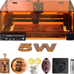 Laser Engraving Machine, Woxcker L2 MAX 5.5W Enclosure Laser Engraver, 300x300mm Bed Size 0.01mm High Precision Laser Engraving and Cutting for Wood Leather Glass Acrylic (Class 1 Laser 5500mW)