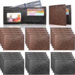 24 Pieces Wallet for Men,Leather Men’s Wallets Bulk for DIY Engraving,With Money Clip,Card Holder(12 Black & 12 Brown)