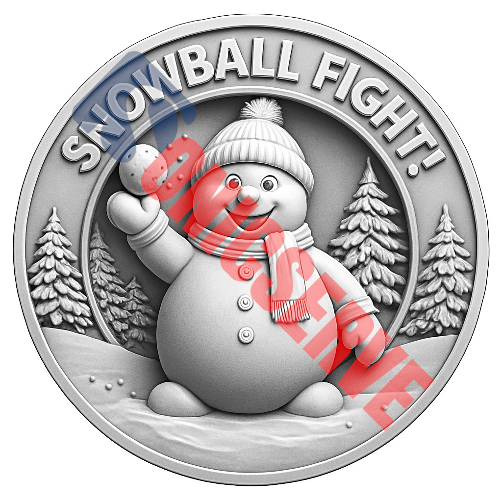Snowball Fight! 3D Laser Engraving File